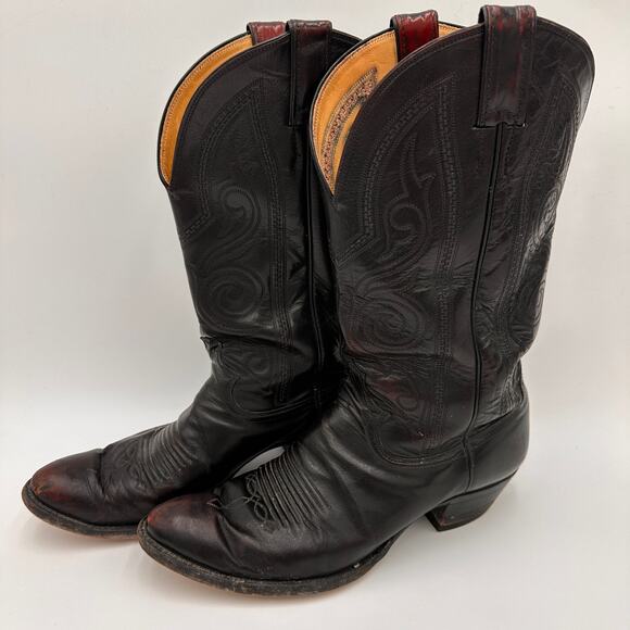 Justin Boots Men\'s Dark Burgundy Western Cowboy Boots Size 10D main image 10
